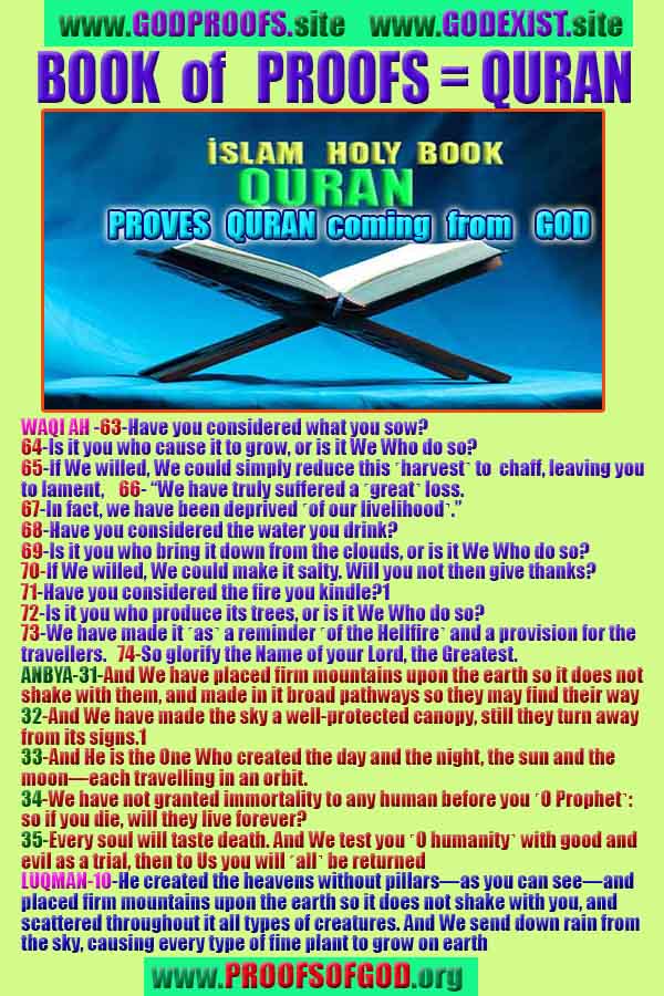 Evidences and Proofs of God